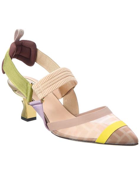 colibrì fendi|fendi colibri mesh slingback pumps.